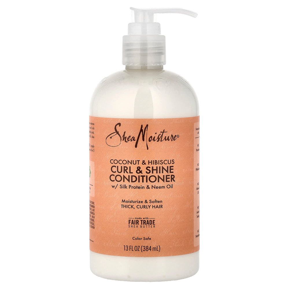 SheaMoisture, кондиционер для завивки и блеска, кокос и гибискус, 384 мл (13 жидких унций)
