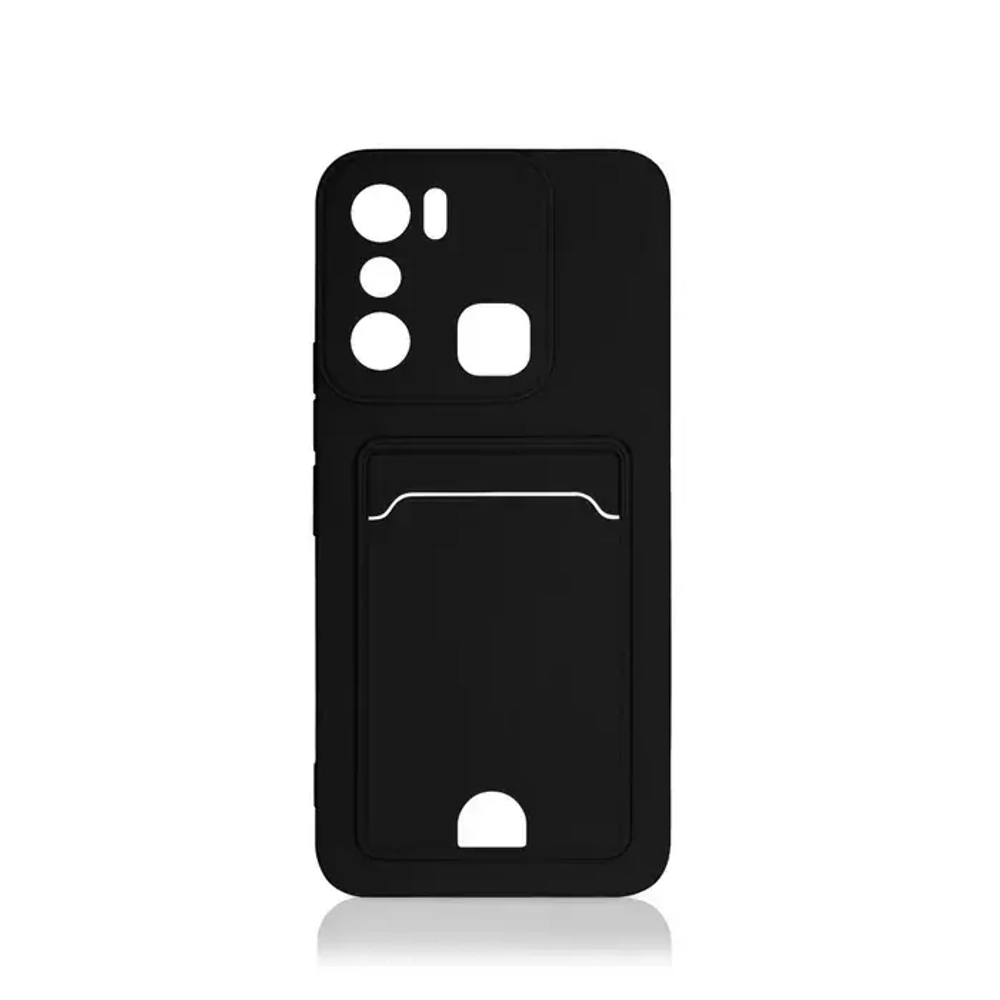 Силиконовый чехол с отделением для карты для Infinix Hot 20i black DF