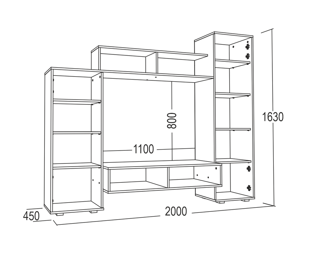 Стенка Александра-5 ЛДСП дуб золотистый/антрацит