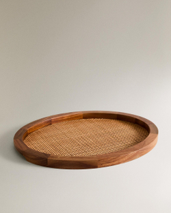 Zara Home Поднос из дерева, цвет коричневый, 45 см