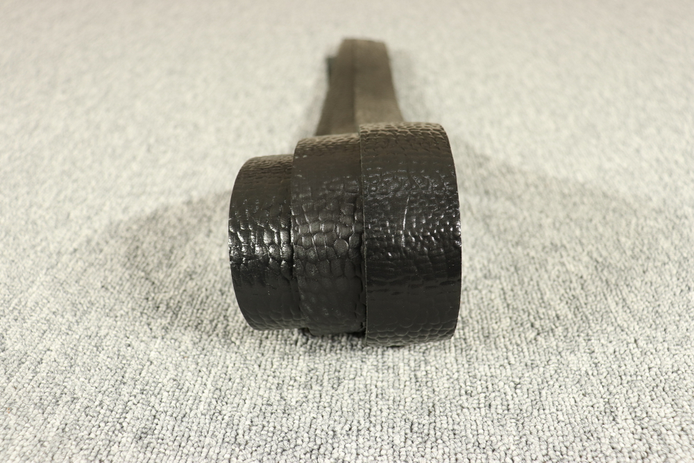 Ременная заготовка Черная Шаргень с лицевой отделкой