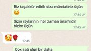 Günay İsmayılova: Salam. &Ccedil;atdırılmanı aldım, təşəkk&uuml;r edirəm. Həmişəki kimi &ccedil;ox razı qaldım.
