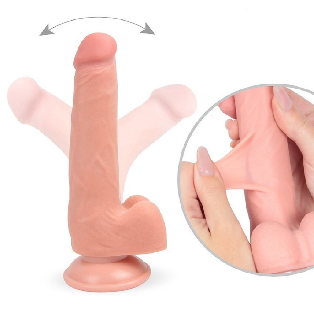 Фаллоимитатор с мошонкой на присоске реалистичный телесный 20 см