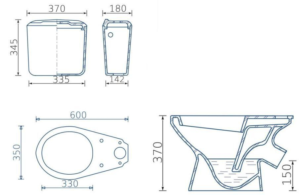 УНИТАЗ-КОМПАКТ НАХОДКА БЕЛЫЙ СТАНДАРТ С КНОПОЧНОЙ АРМАТУРОЙ, БОЛТАМИ КРЕПЛЕНИЯ И СИДЕНЬЕМ