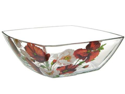 Салатник 16см квадратный Маки, Тюльпаны