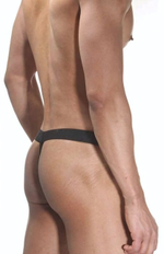 Мужские трусы-стринги с гульфиком в круглую сетку (Размер: S-M) (Цвет: синий с черным)