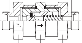 Клапан обратный проходной DL22 двусторонний (корпус) (3 бара)