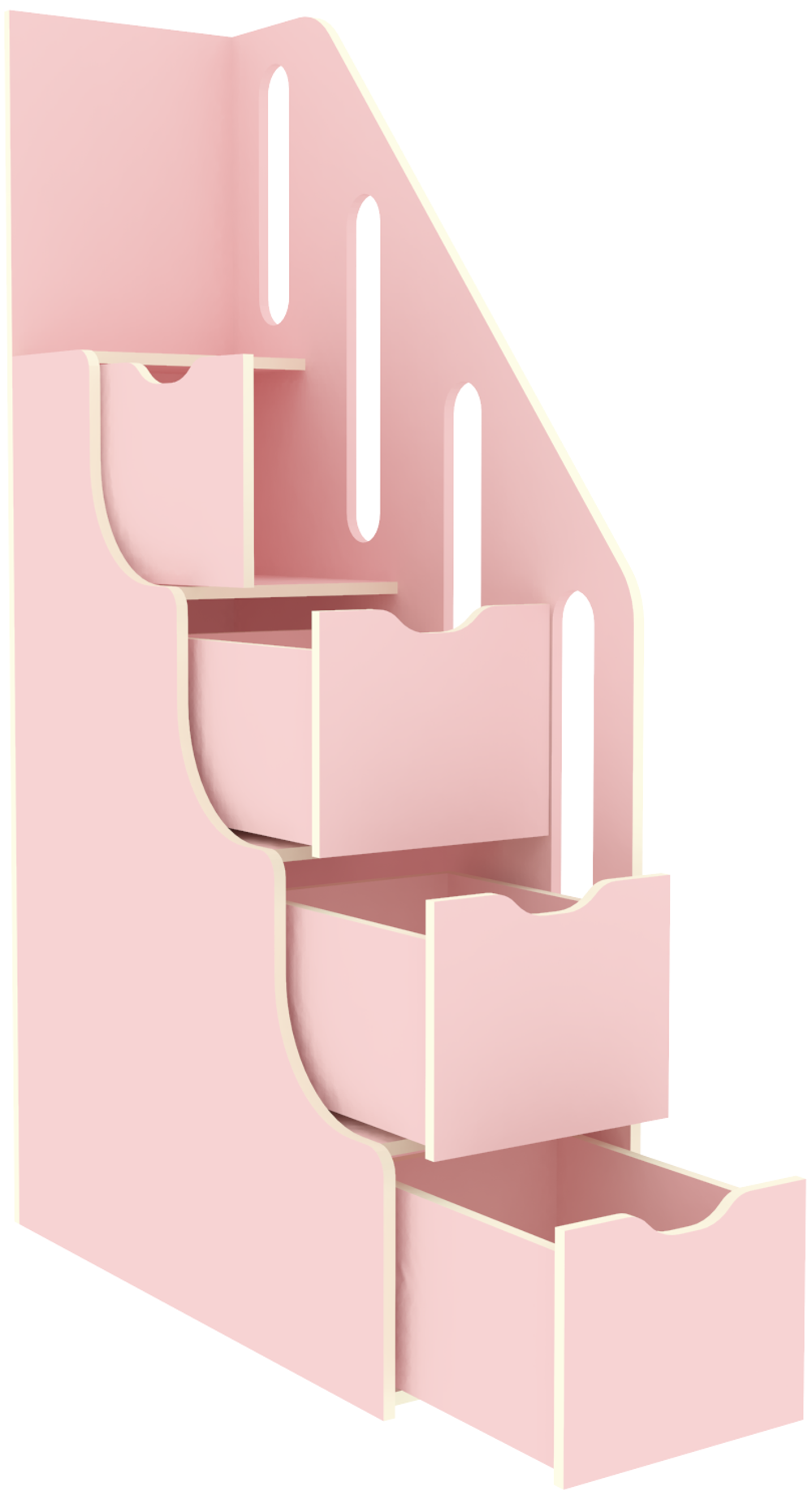 Лестница-комод КарИВи с перилами КарИВи Розовый