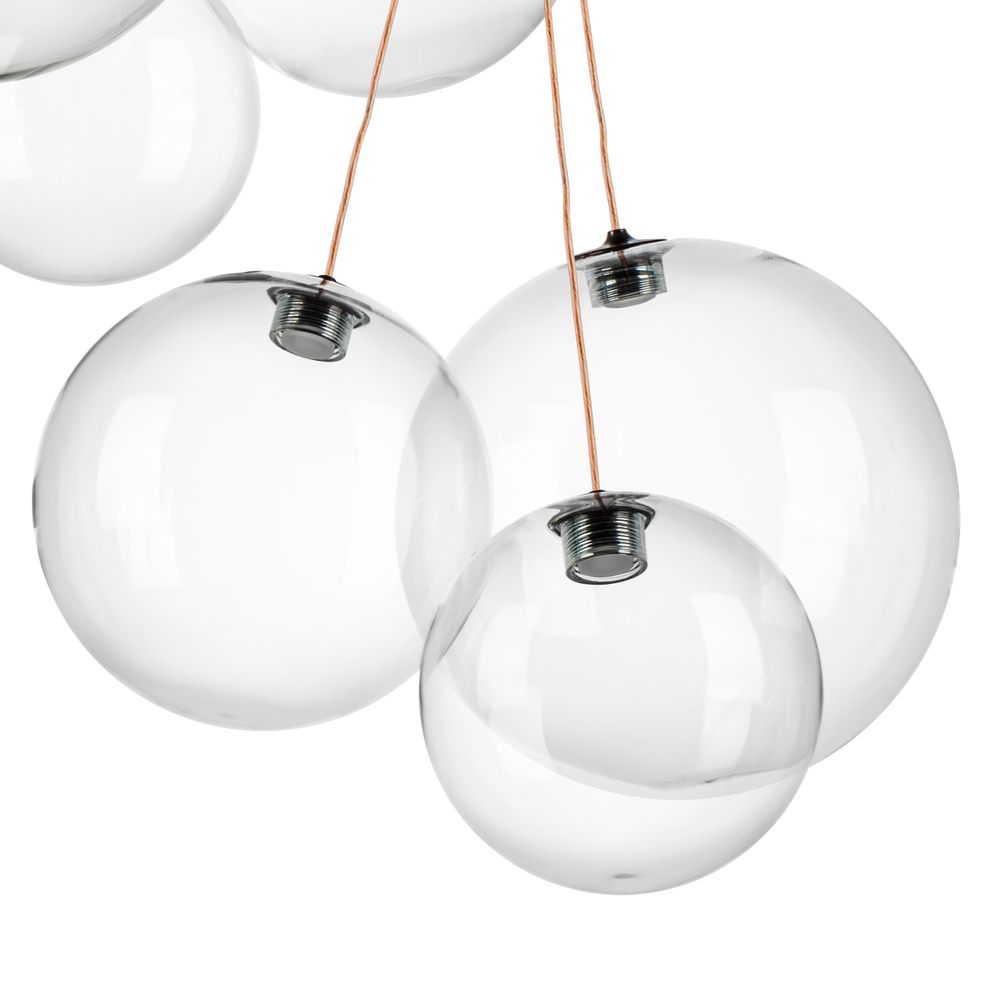 801090 Люстра SFERETTA LED 9х1,35W 600LM КОФЕЙНЫЙ/ПРОЗРАЧНЫЙ 3000K