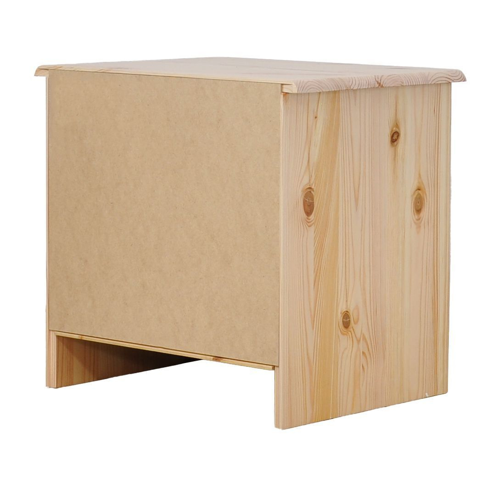 Тумба прикроватная Хаба 2 ящика из массива сосны, в натуральной отделке