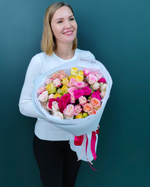 Роза кустовая микс 15 веток(00297)