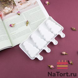 Форма силиконовая  «Эскимо елочки», 4 ячейки