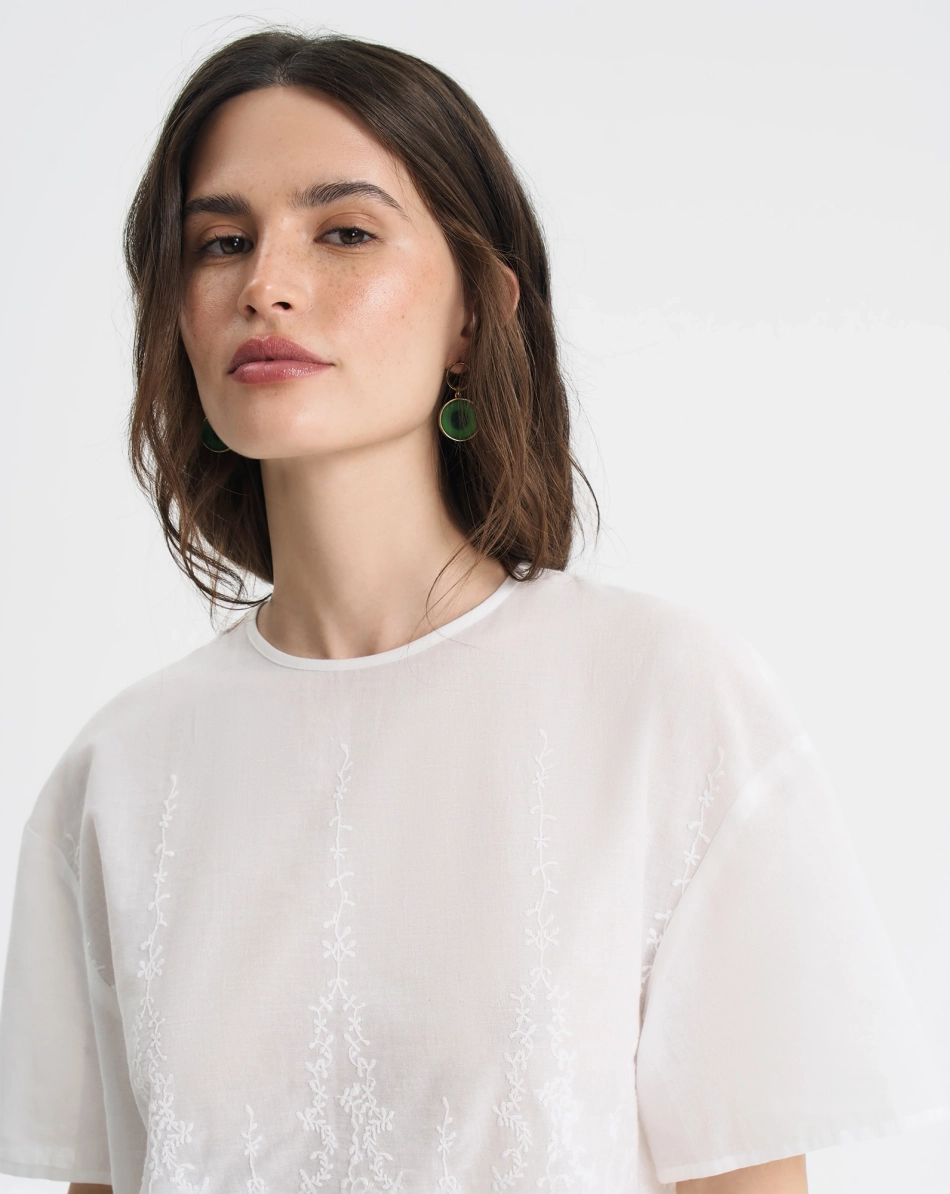 Блуза с коротким рукавом из шитья