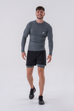 Мужской лонгслив Nebbia Functional T-shirt with long sleeves “Active” 328 Grey