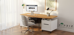 Письменный стол OCHENSOL из массива сосны, белый, с парящей столешницей и ящиками | Бренд DIPRIZ | Фабрика мебели
