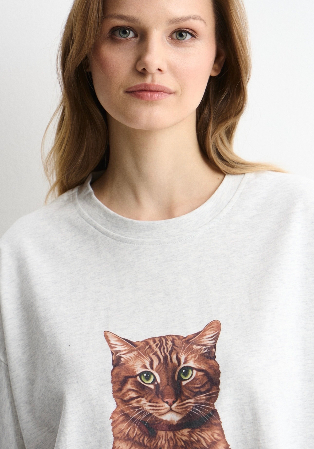 Футболка 9 lives серый меланж