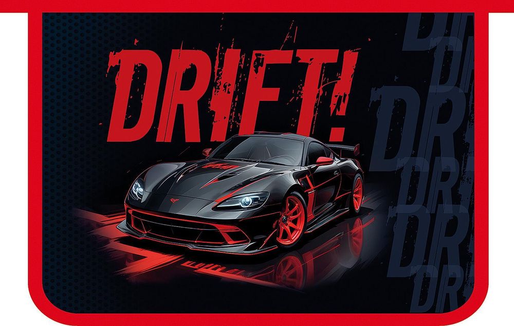 Папка д/тетрадей А4 пластиковая, молния сверху 325/230/55 &quot;Drift on 2025&quot; печать на картоне (Пчёлка)