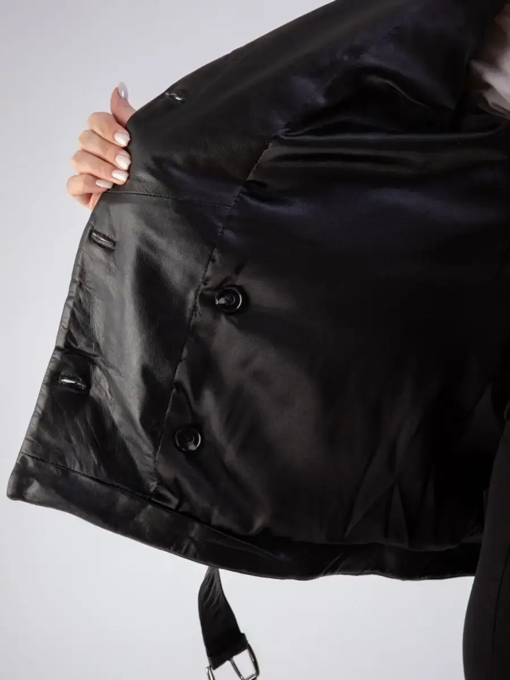 Кожаная куртка демисезонная косуха утепленная