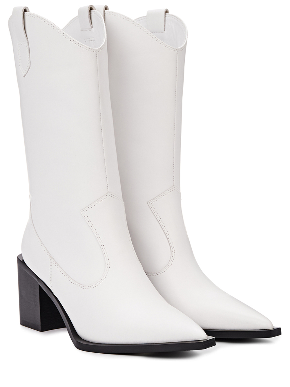 Женские кожаные белые казаки