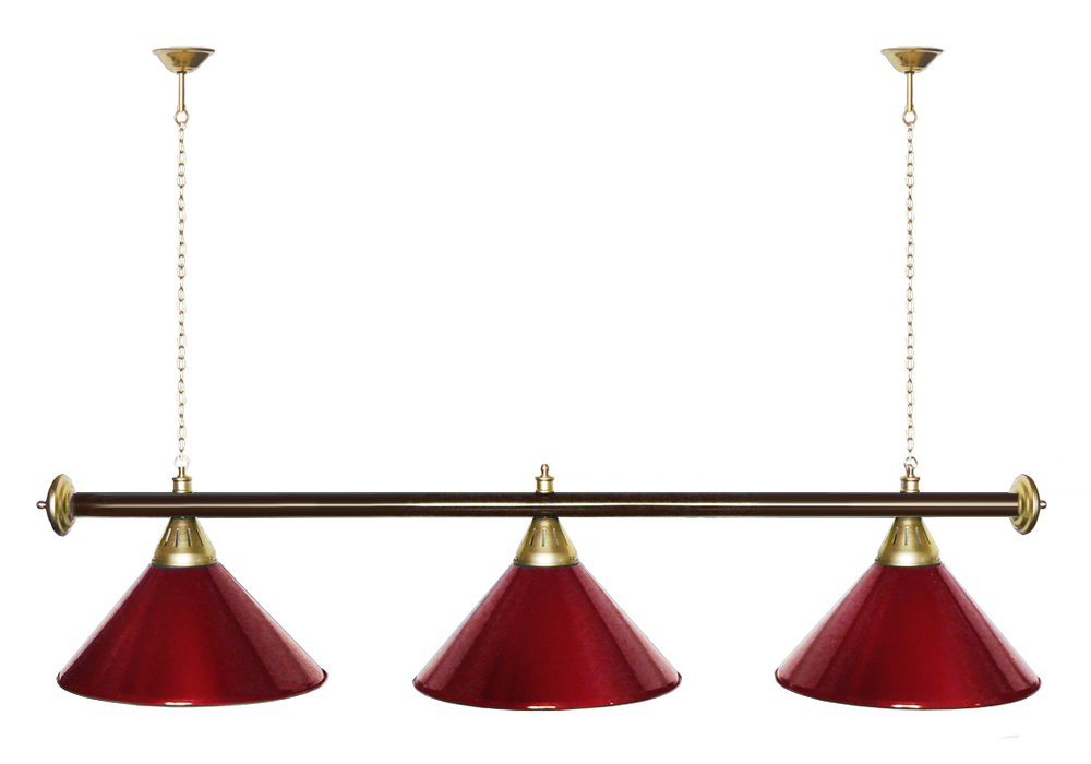 Лампа STARTBILLIARDS 3 пл. (плафоны зеленые,штанга зеленая,фурнитура золото)