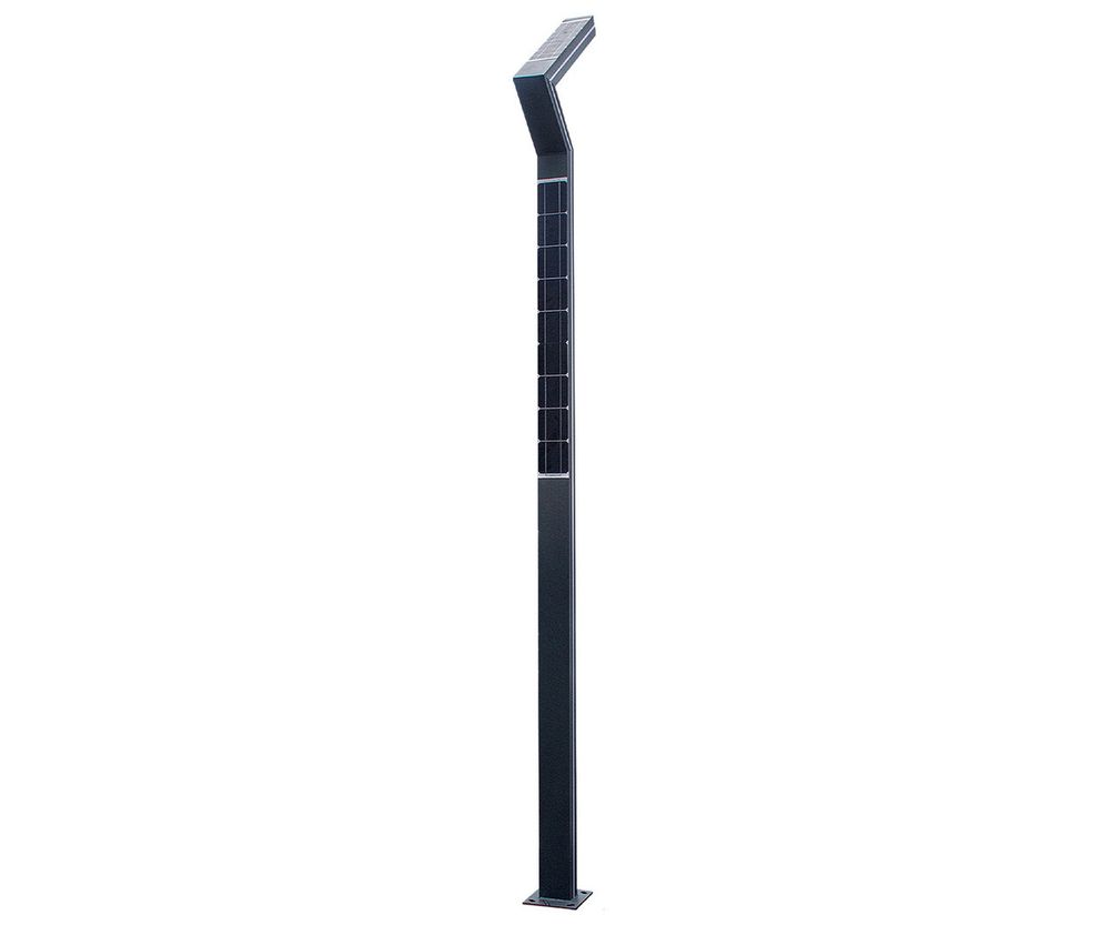 Светильник уличный Сания серый с солнечной батареей w13*8,5 h300 Led 40W (4000K) Декоративная подсветка синяя. С пультом ДУ