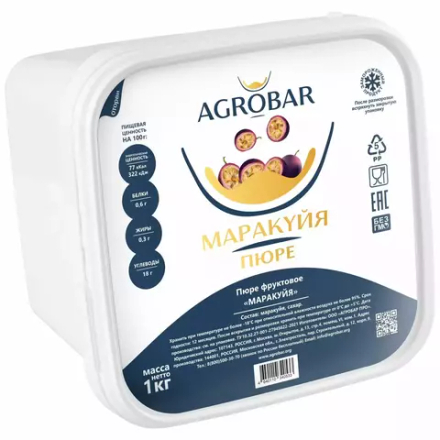 Пюре замороженное Маракуйя АГРОБАР (1 кг)