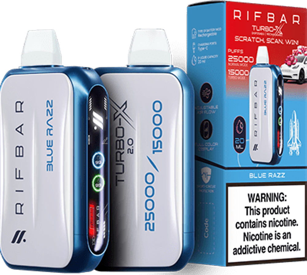 RIFBAR TURBO X 25000 - Blue Razz (5% nic)