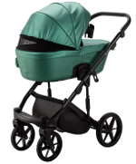 Детская коляска Adamex Lumi Air Deluxe 3 в 1 L-SM01 (ИЗУМРУД. ПЕРЛ 100% КОЖА)