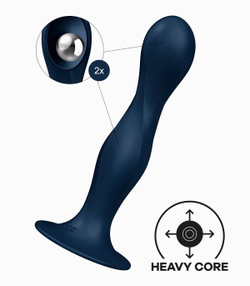 Стимулятор с двумя металличискими шариками в стволе Double Ball-R (dark blue)