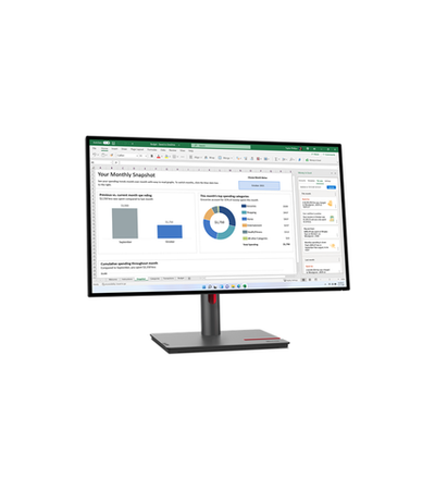 Монитор Lenovo ThinkVision P27h-30 27" QHD (2560x1440) IPS, 4ms, 350cd, 1000:1, 1x HDMI 2.1 TMDS, 1x DP 1.4, 1x DP 1.4 Out, 1x USB-C 3.2 Gen 1, 1x RJ45, Tilt, Swivel, Pivot, Height Adjust Stand, 1Y