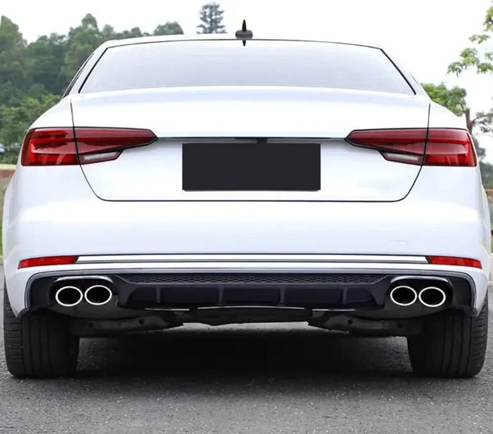 Карбоновые диффузор заднего бампера для AUDI A4 S4 B9 2018 - 2019 Ауди аэродинамический обвес