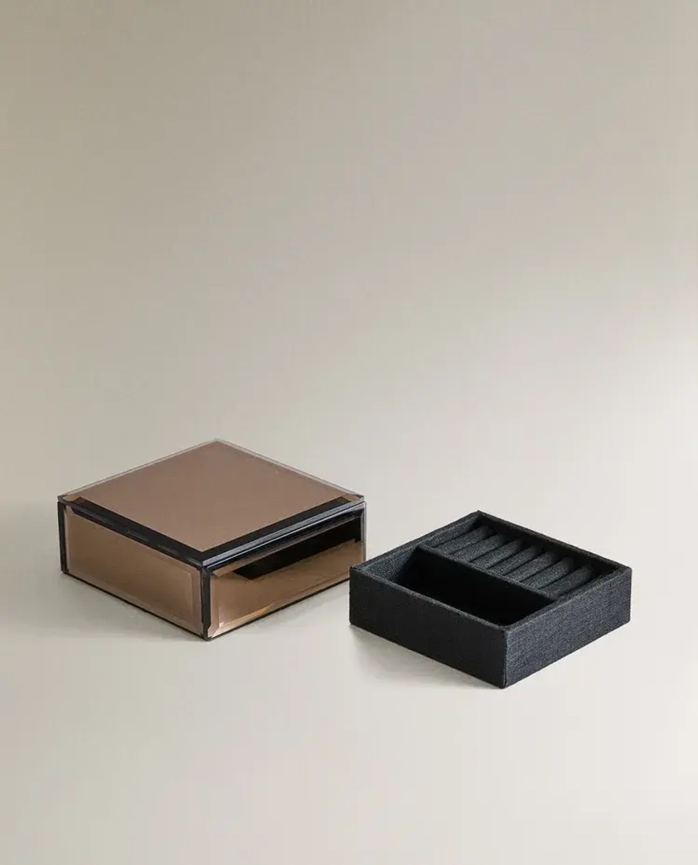 ZARA HOME МАЛЕНЬКАЯ ЗЕРКАЛЬНАЯ ШКАТУЛКА ДЛЯ ДРАГОЦЕННОСТЕЙ, ПРОЗРАЧНЫЙ