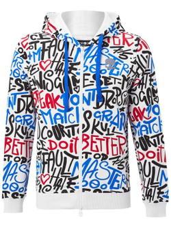 Мужская теннисная кофта Hydrogen Graffiti FZ Hoodie Man - white