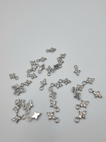 Подвеска-украшение для нижнего белья маленький ромбик серебро/стразы