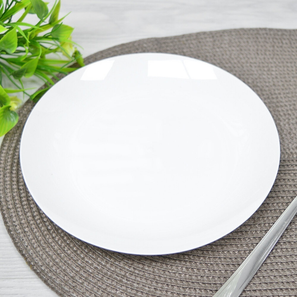 Тарелка плоская 20см "Натура" белая