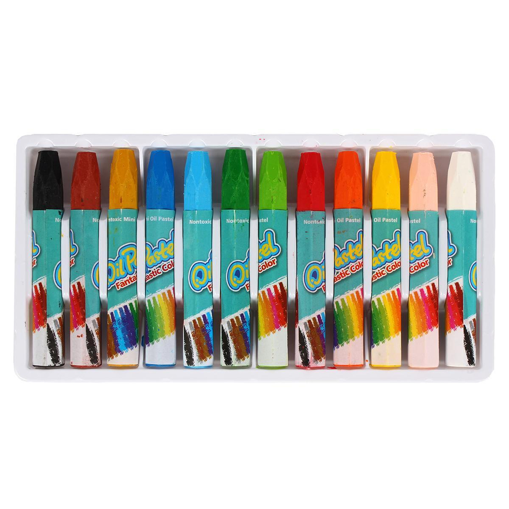 Масляная пастель, 12 цветов, в коробке с подложкой из коррекса, С-30687