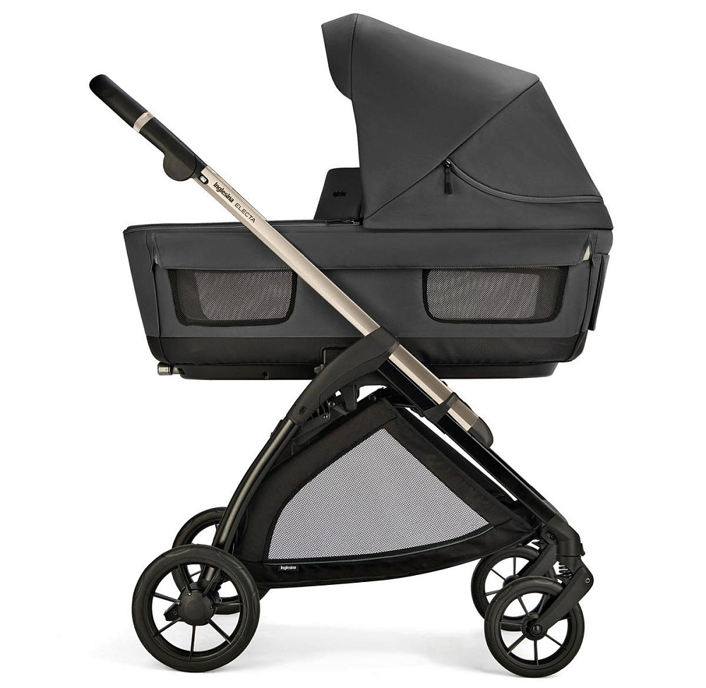 Коляска 3 в 1 Inglesina Electa System Quattro DRW 2025 с подставкой под люльку Upper Black