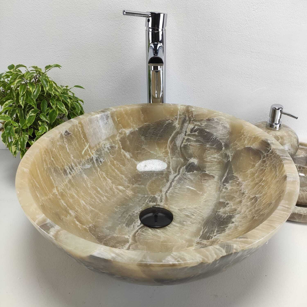 Раковина из оникса Bowl Grey Medium TinLip BO-61037 45*45*17