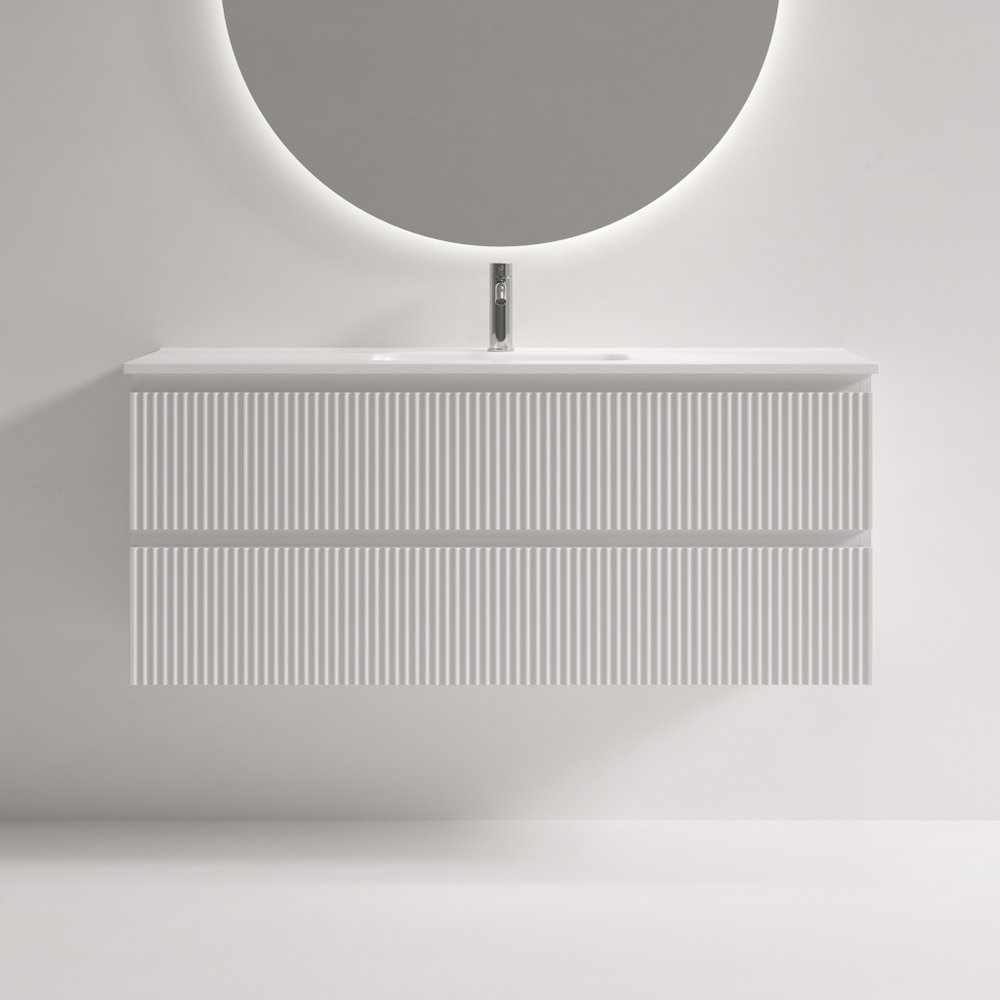 Тумба подвесная SANCOS Snob R 1195х390х500, c двумя ящиками оснащенными доводчиками, Bianco, арт.SNR120/39W