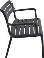 Диван пластиковый двухместный Siesta Contract Paris Lounge, черный