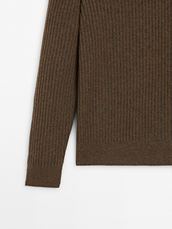 Massimo Dutti Свитер из смесовой шерсти, рыжевато-коричневый