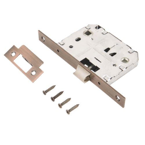 Защелка АЛЛЮР АРТ L7050S  АС старая медь,  б/ручек с фиксатором  / 11224