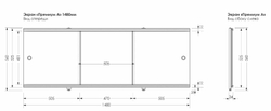 Фронтальный экран раздвижная Aquanet Premium 148