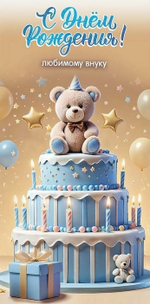 Конверт для денег "С Днём рождения! Любимому внуку" (Праздник)