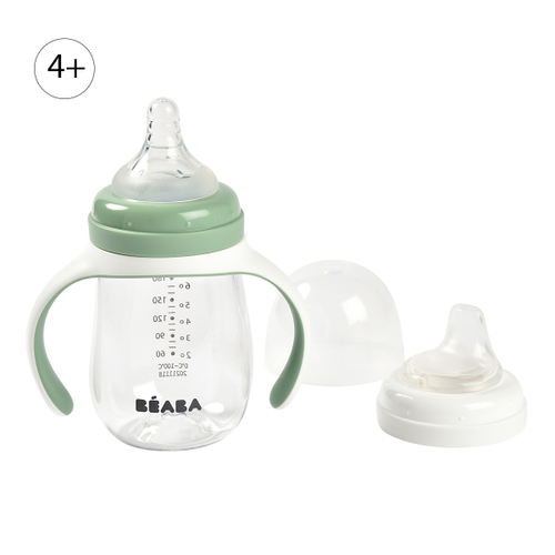 Детский поильник-непроливайка 2 в 1 BEABA, 210 мл зеленый