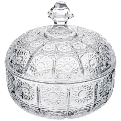 Конфетница с крышкой muza crystal 250 мл. 11,5*11,5 см. высота=11 см.