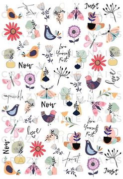 Слайдер-дизайн Crazy Shine Nails mini: Абстрактные птички