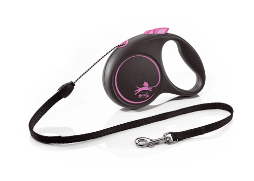 Flexi new Black Design рулетка для собак 12 кг трос 5 м.