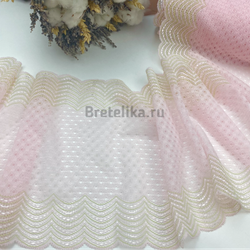 Кружево эластичное розово-зеленое 19 см
