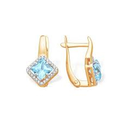 Серьги из золота с топазами